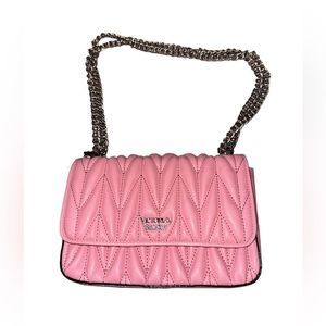 Victoria Secret Pink Silver Chevron Chain Handbag